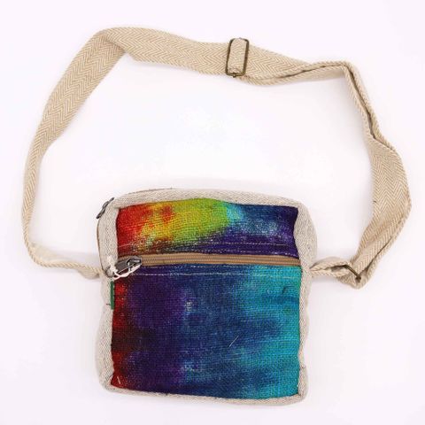 Tiedye Hemp Messenger Bag 1  Zip