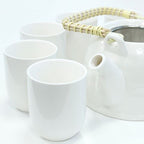 Classic White Herbal Teapot Set