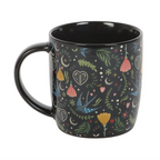 Black Midnight Bloom Print Mug