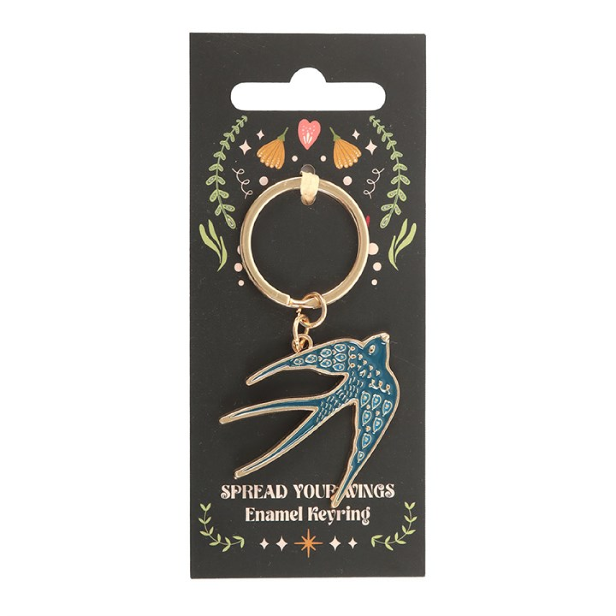 The Swallow Enamel Keyring