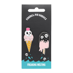 Freaking Melting Ice Cream Enamel Pin Badges
