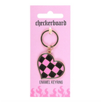 Checkerboard Heart Keyring