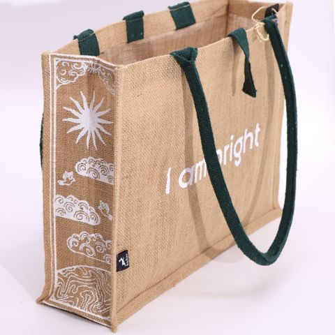 I am Bright Hop Hare Jute Big Bag