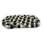 Multi Grey Felt Ball Oval Centre Mat