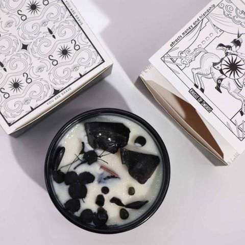 The Knight of Swords Hop Hare Crystal Magic Flower Candle