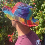 Tie Dye Patched and Wired Hemp & Cotton Boho Festival Hat