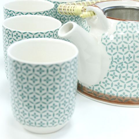 Green Mosaic Herbal Teapot Set