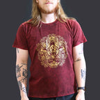 Hamsa Maroon Stone Washed T-Shirt Large