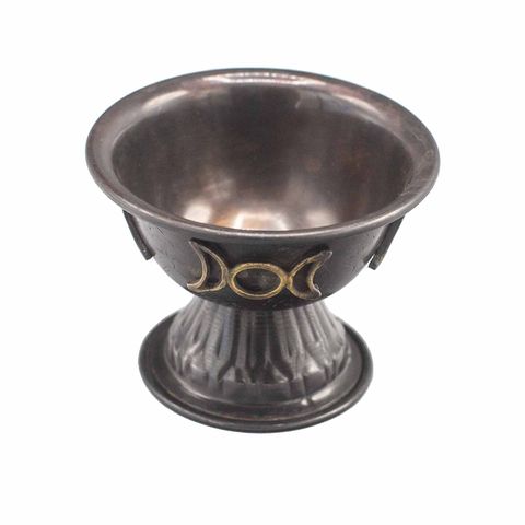 Antique Copper Ritual Chalice Triple Moon