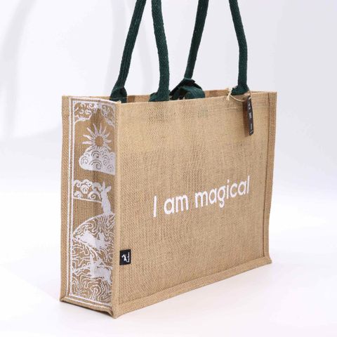 I am Magical Hop Hare Jute Big Bag
