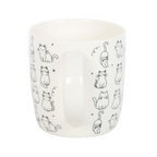 White Happy Cat Print Mug