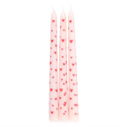 Set of 3 Love Heart Taper Candles