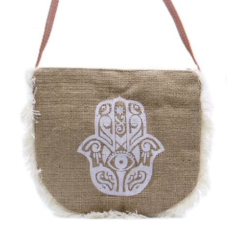 Hamsa Print Fab Fringe Bag