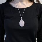 Opalite Swirl Wrapped Gemstone Necklace
