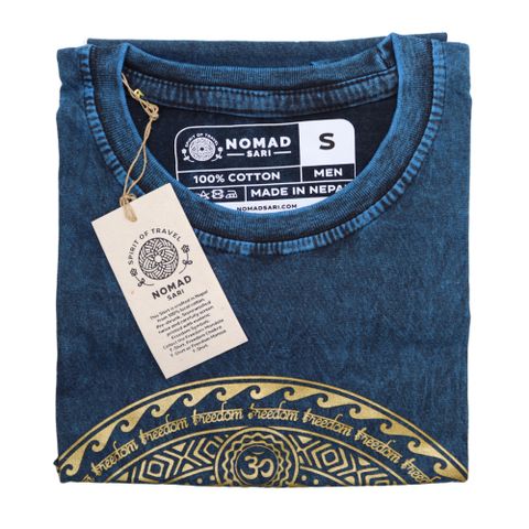Chakra Blue Stone Washed T-Shirt Small