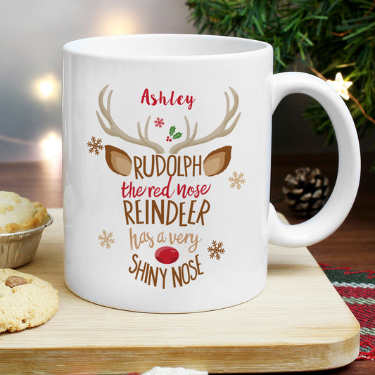 RUDOLPH THE RED NOSED REINDEER PERSONALISED MUG