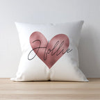 Eleanoras Personalised Rose Gold Heart Cushion Cushions & Covers