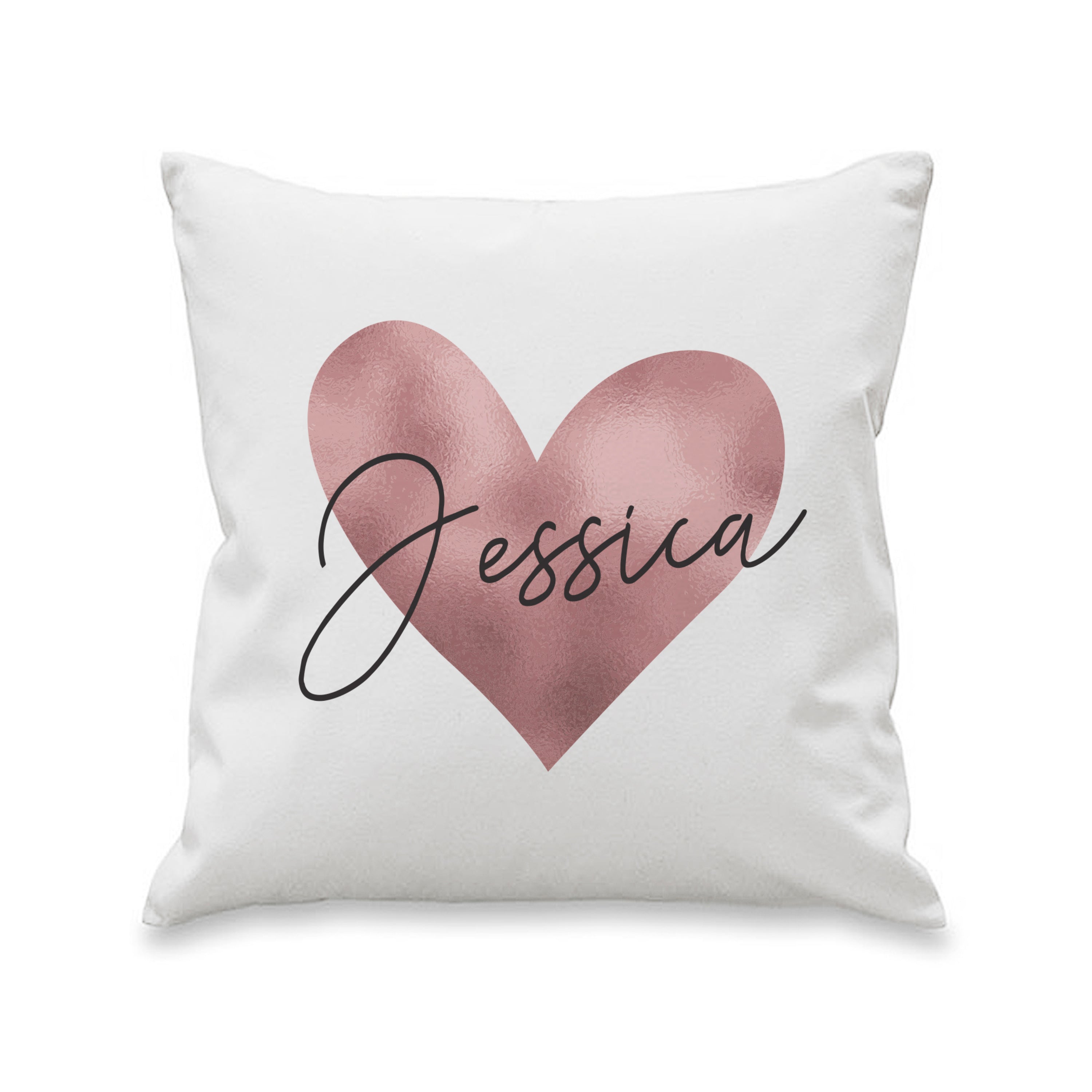 Eleanoras Personalised Rose Gold Heart Cushion Cushions & Covers