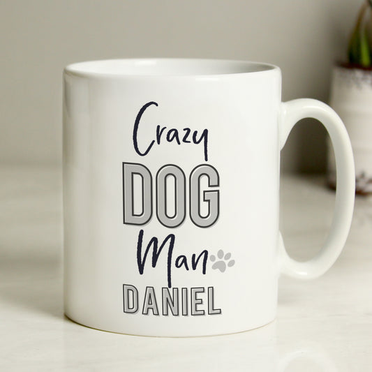 Eleanoras CRAZY DOG MAN PERSONALISED MUG MUGS