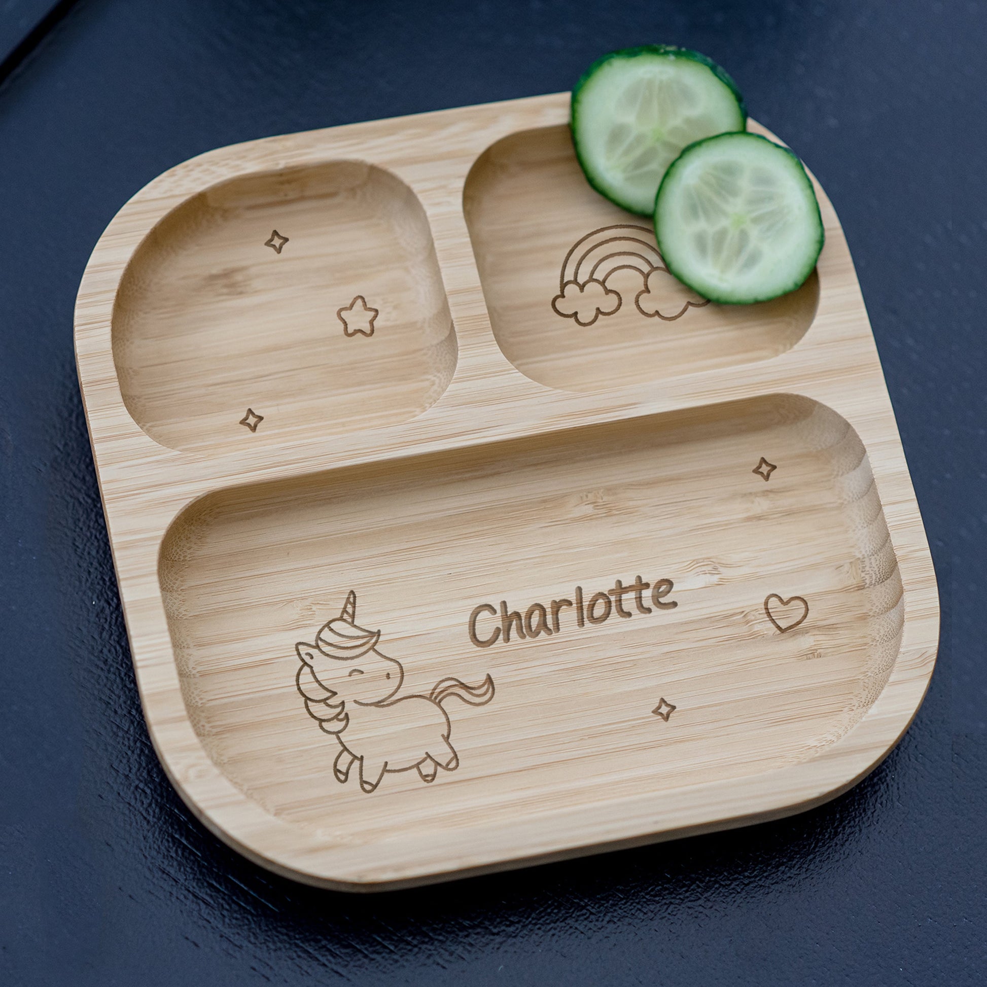 Personalised Unicorn Bamboo Suction Plate  from Eleanoras