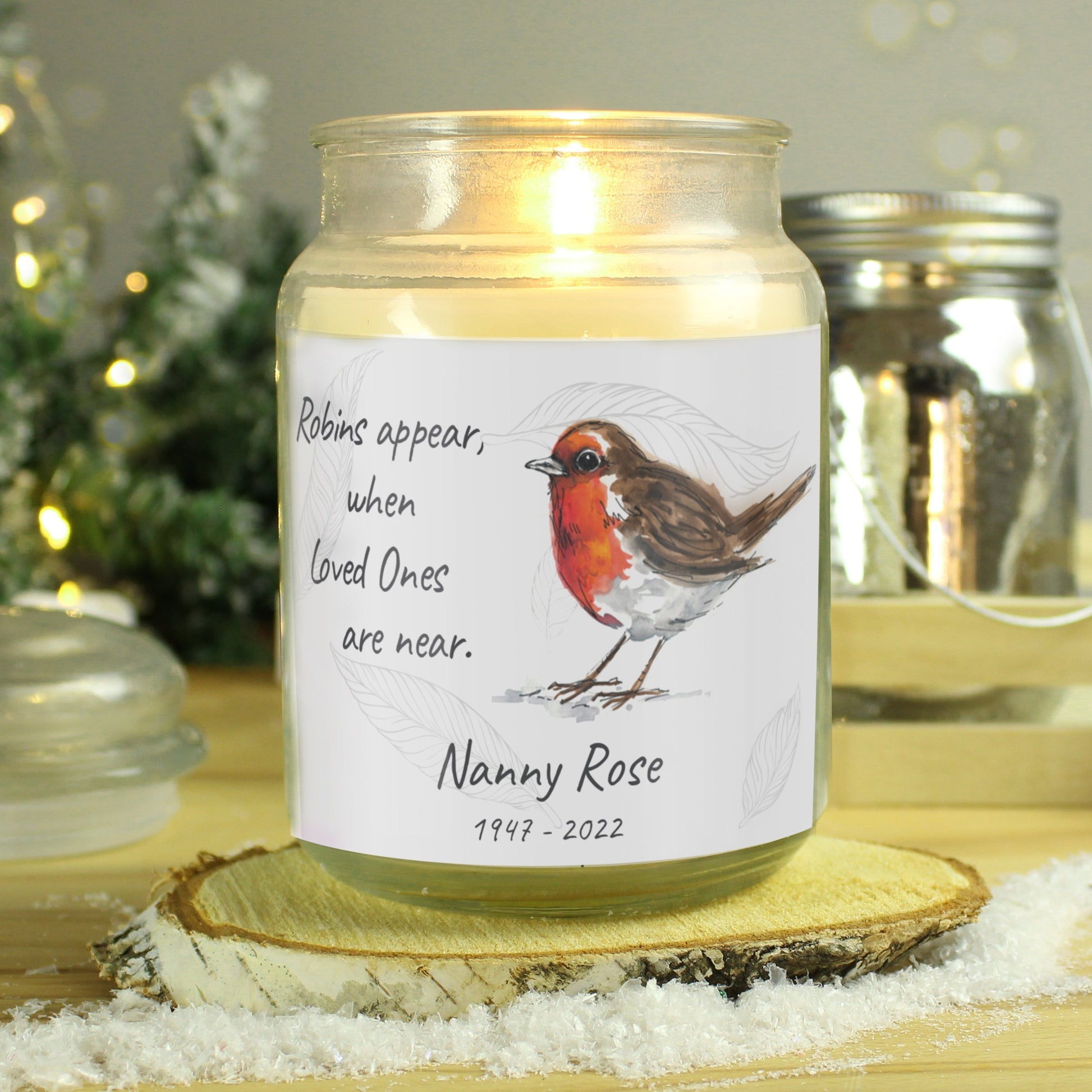 ROBINS APEAR PERSONALISED SCENTED CANDLE