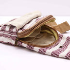 Burgundy & White Body Cross Bag Natural Cotton