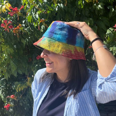 Tiedye Patched Hemp & Cotton Boho Festival Hat
