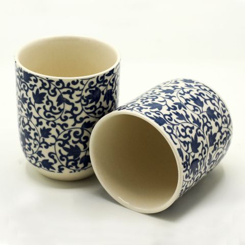 Blue Pattern Herbal Tea Cups