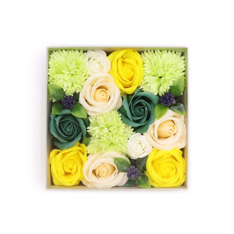Spring Celebrations Yellow & Greens Soap Flower Gift  Box