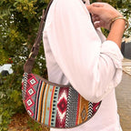 Rich Browns Jacquard Hobo Bag