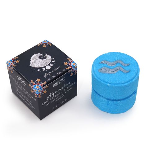 Aquarius Set of Zodiac Bath Fizzers with Horoscope