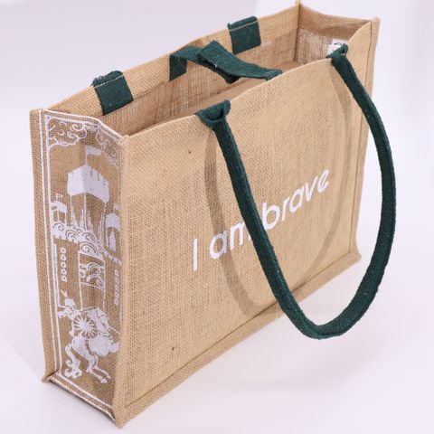 I am Brave Hop Hare Jute Big Bag