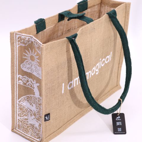 I am Magical Hop Hare Jute Big Bag