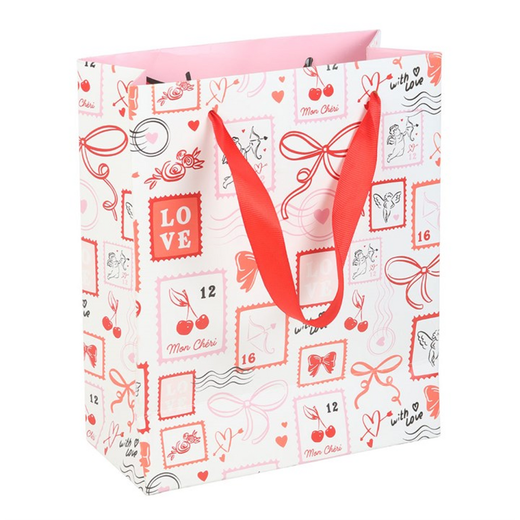 Valentine Postage Stamp Print Gift Bag
