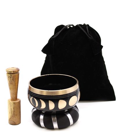 Moon Phase Black Singing Bowl Set 10.7cm