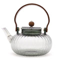 Charcoal Ribbed Pearl Glass Infuser Teapot 950ml