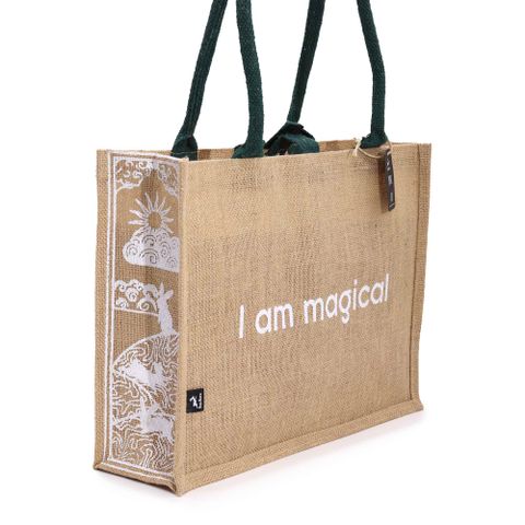 I am Magical Hop Hare Jute Big Bag