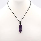 Amethyst Laced Gemstone Flat Point Pendant