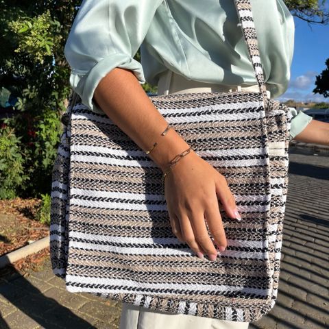 Soft Cream & Grey Soft Banjar Laptop Bag