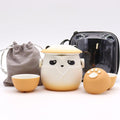 Orange Panda Teapot Set & Three Cups