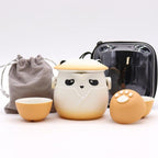 Orange Panda Teapot Set & Three Cups