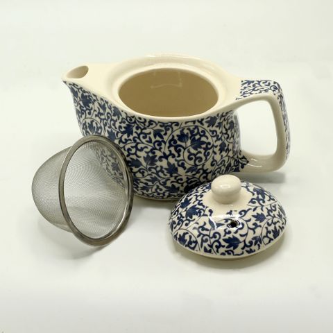 Blue Pattern Small Herbal Teapot