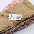 Rose Pure Soft Jute and Cotton Mesh Bag