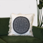 Black Traditional Mandala  Cushion Cover