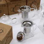 Round Pearl Glass Infuser Teapot 800ml