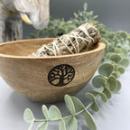 Tree of Life Wooden Smudge and Ritual Offerings Bowl 13x7cm
