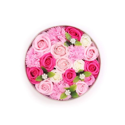 Baby Blessings Pinks Soap Flower Round Box
