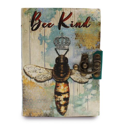 Bee Kind Deckle-edge Leather Notebook (7x5")