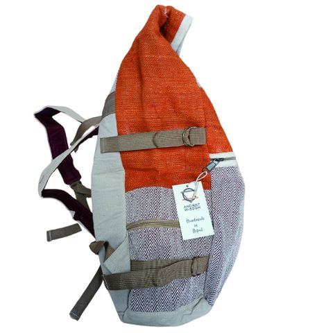 Sunset Orange Hemp Trekking Rolling Backpack