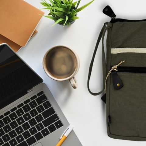 Olive Canvas Large Laptop Pouch 30x40cm